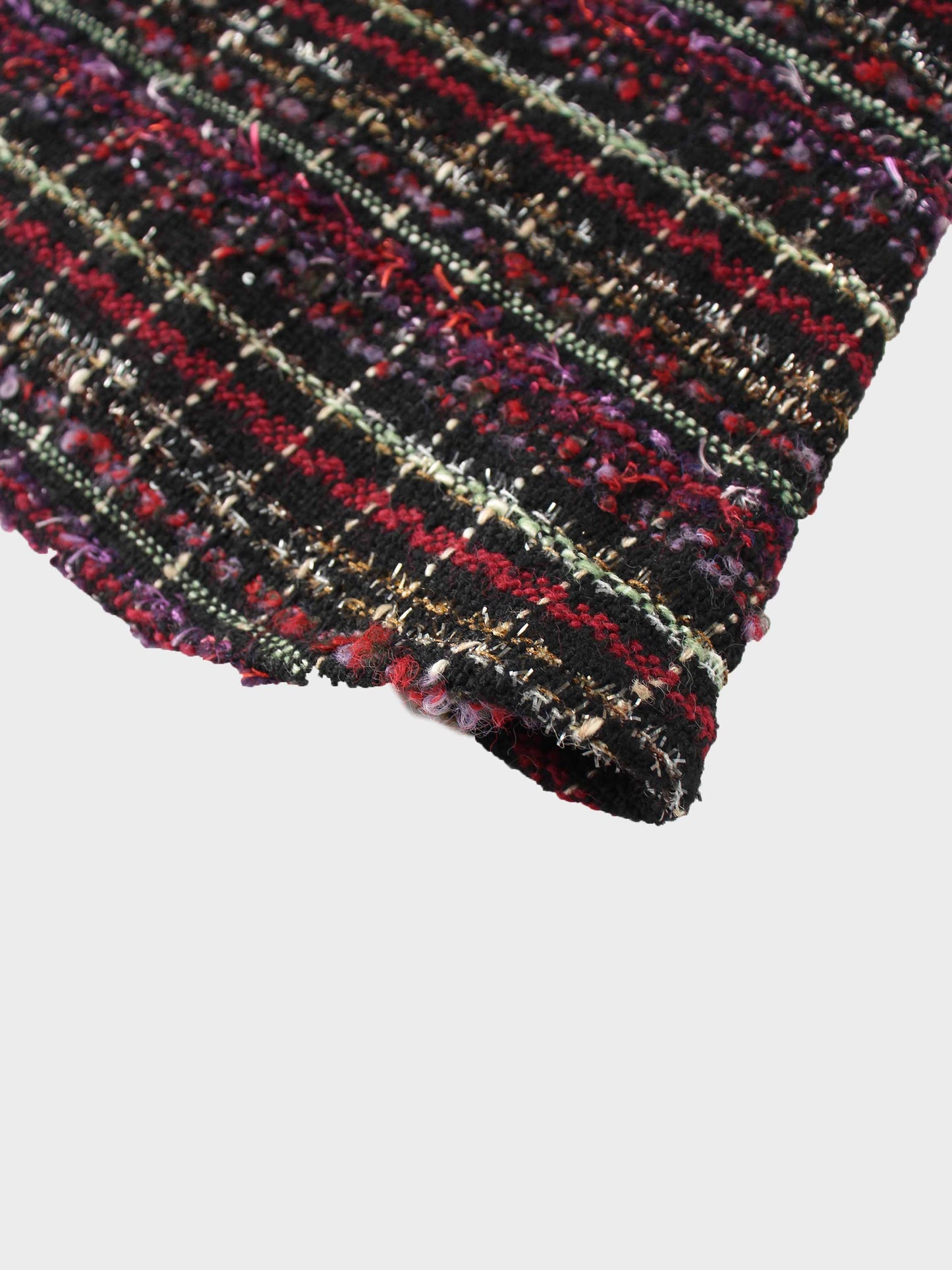 A-Line High Low Skirt-Burgundy Tweed