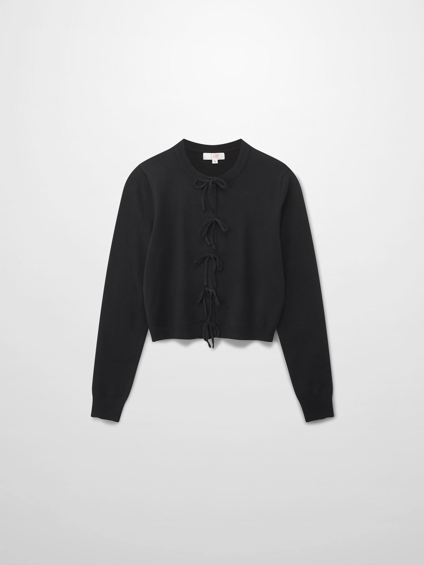 5 Bow Crop Cardigan-Black