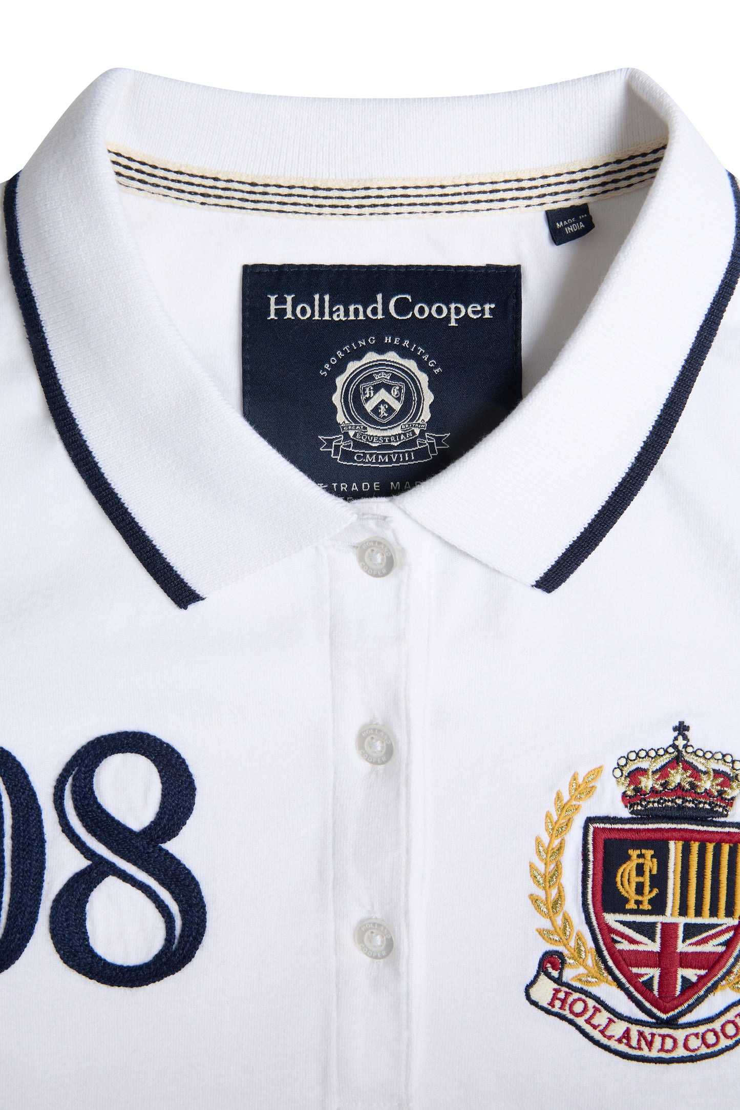 Heritage Long Sleeve Polo Shirt (White)