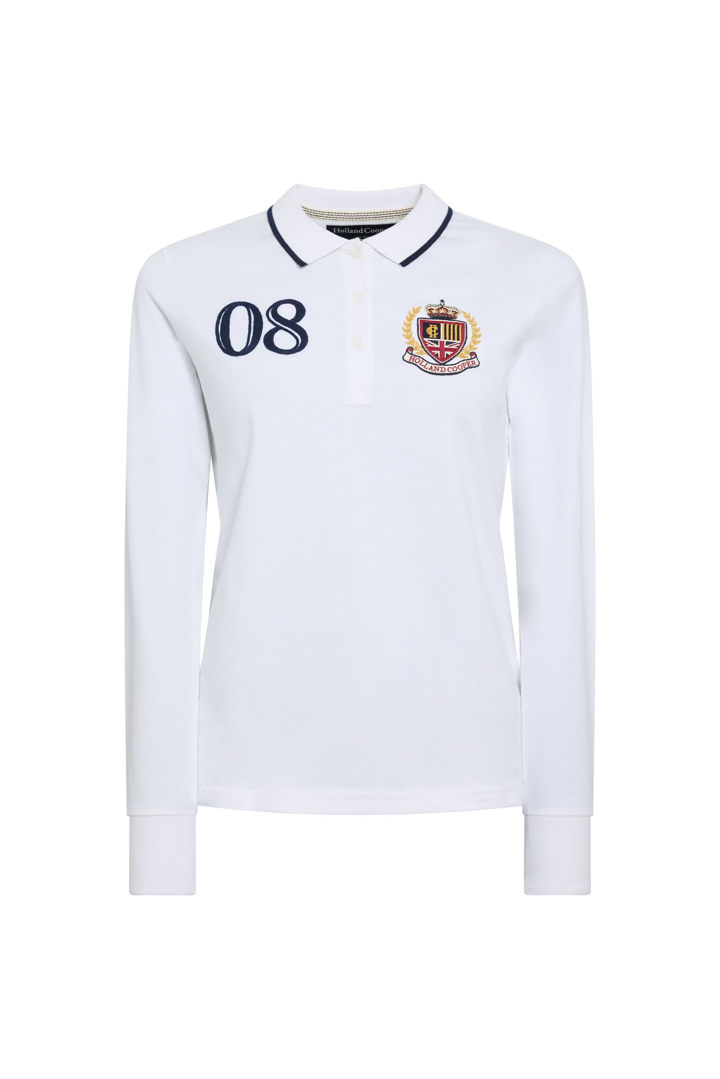 Heritage Long Sleeve Polo Shirt (White)
